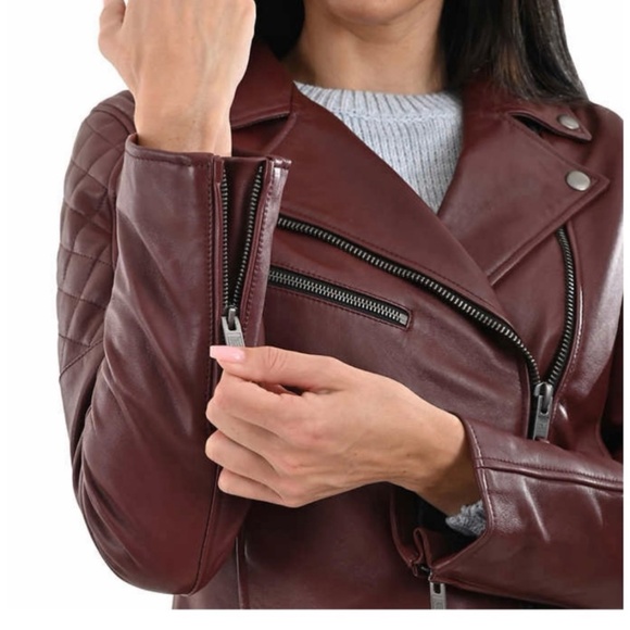 Frye women’s LEATHER  BIKER JACKET - Picture 6 of 11